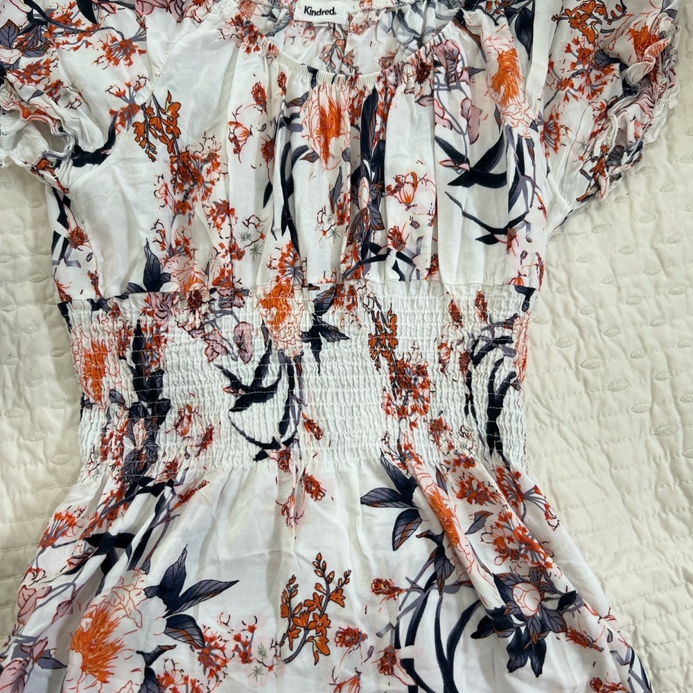 Pink and Gray Ruffled Smocked Maxi Sundress - Picture 6 of 6